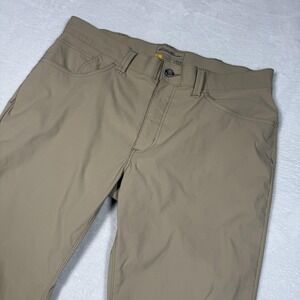 Eddie Bauer Travex Pants Mens 38x30 Beige Nylon Stretch Hiking Travel Outdoor